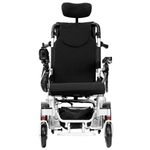 Reclining high back Electric wheelchair with comfortable cushioning