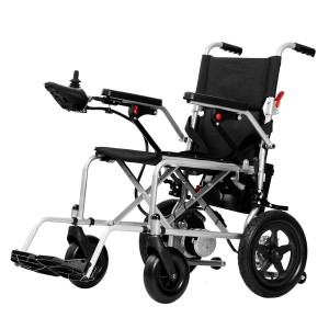 Dört Tekerlekli en ucuz Otomatik Hafif Katlanır çelik Akülü Tekerlekli Sandalye