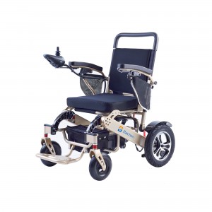 كرسي متحرك كهربائي مصنوع من الألومنيوم والفولاذ قابل للطي، كرسي متحرك كهربائي يدوي مع مسند ذراع قابل للطي وقابل لضبط الارتفاع