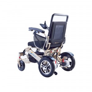 Aluminum Steel Power  Folding Wheel Chair Manual Electric Wheelchair with Flip-up and Height-Adjustable Inclined Armrest