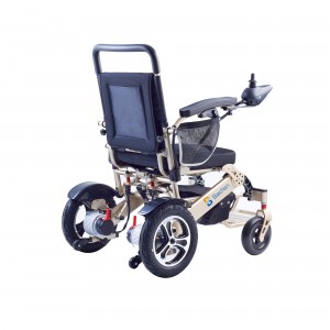 Aluminum Steel Power  Folding Wheel Chair Manual Electric Wheelchair with Flip-up and Height-Adjustable Inclined Armrest
