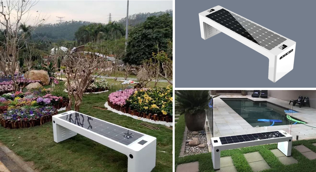 Solar-powered charging seat na gumagawa ng kuryente