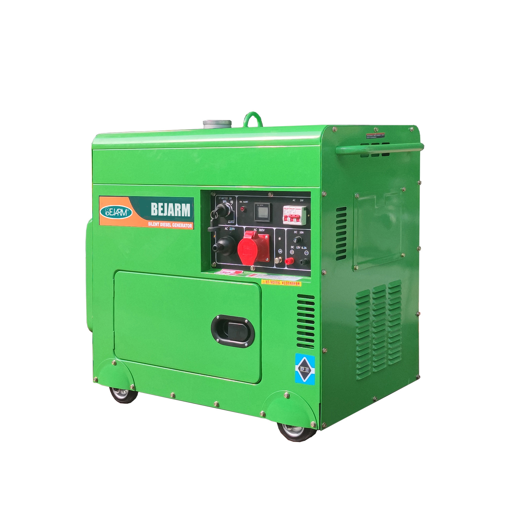 Bottom price Diesel Inverter Generator - Silent type and four wheels 50Hz/60Hz diesel generator  – Bejarm