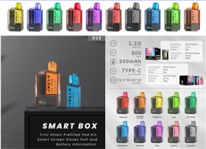Kamry Smart Box 800 puffs E cigarettes Disposable Pods Device Vape 2 ml Refilled Pod