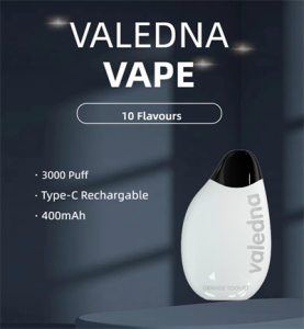 Valedna Vape 3000 Puff 3K Puffs 6ml Disposable Rechargeable Pod e cigarette