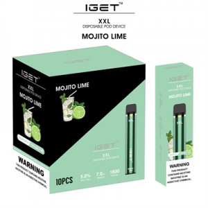 1800 puffs Iget XXL Iget Disposable Vapes Pen Electronic Cigarette