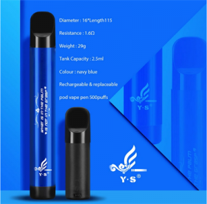 Ys Wholesale Rechargeable Vape with Multi Colors 2.5 ml pod