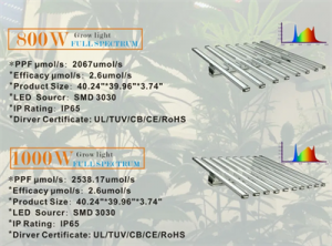 Warranty Driver IP65 LED Grow Light Bar 400W/600W/800W/1000W Agricultural Products Line LED Plant Growth Light
