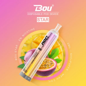 Bou Star 600 Puff 2% Nic Salt 2ml Fruit E-Juice Mesh Coil Wholesale Disposable Vape