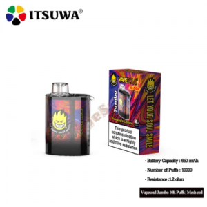 Itsuwa Vapesoul Jumbo 10000 Puffs Rechargeable Vape Big Smoke Mesh Coil Vape