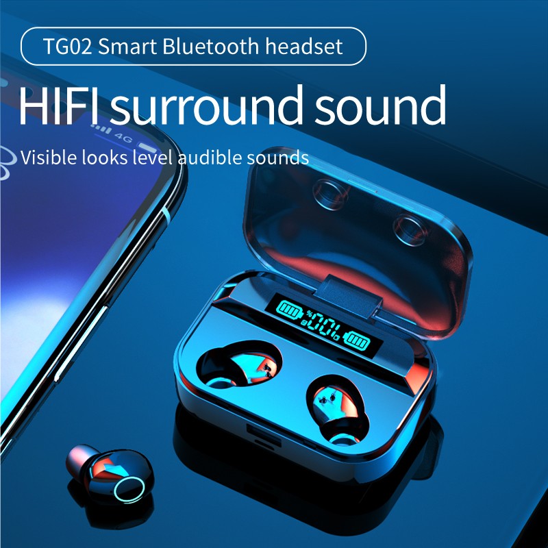 B-TG02 TWS Wireless Earbuds Bluetooth 5.1 Earphones Sport Earbuds Full Frequency HIFI Headset LED display Earphone Featured Image