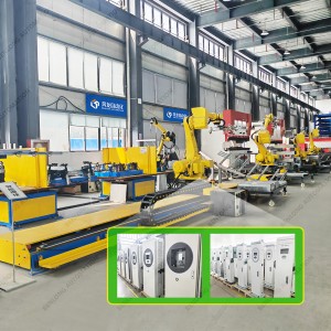 Automated stamping and welding production line for charging piles