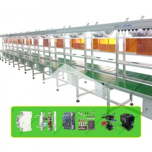 Aluminium profile anti-static workshop assembly line workbench double layer with lights assembly table non-standard customization