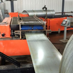 Steel helically corrugated pipe machine