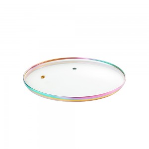 G Type PVD Tempered Glass Lids with Stainless Steel Rim