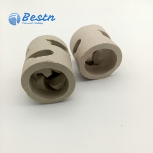 Supply  25mm 38mm 50mm 76mm Factory Price Ceramic Pall Ring Tower Packing