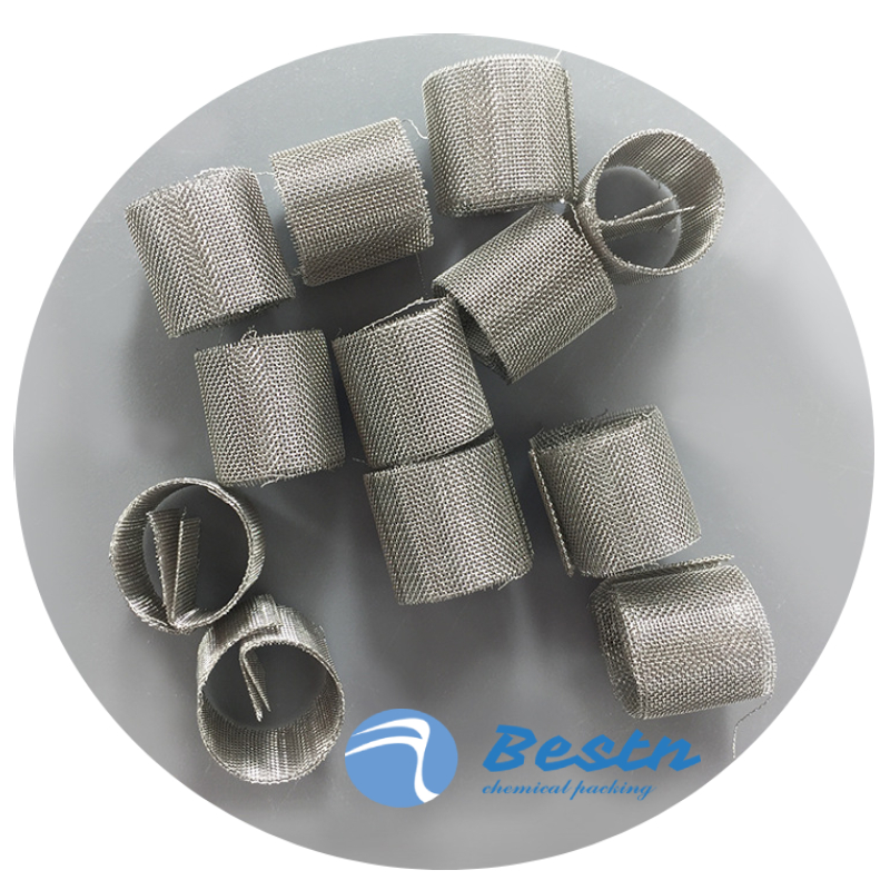Random Packing Ss304 316L Metal Wire Mesh Dixon Ring Metallic Laboratory Column Packing Rings