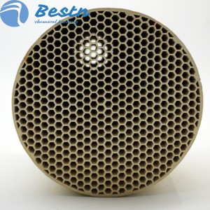 Hexagonal Honeycomb Ceramic Wood Stove Catalytic Converter with Stainless Steel Shell for Fireplace Flue