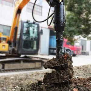 Excavator Hydraulesch Äerd Drill Earh Lach Gruef Machine