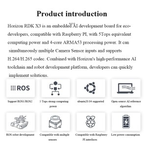 Horizon RDK Asahi X3 PI Development Board ROS Robot Edge Compute 5TOPs equivalent computing power Raspberry PI