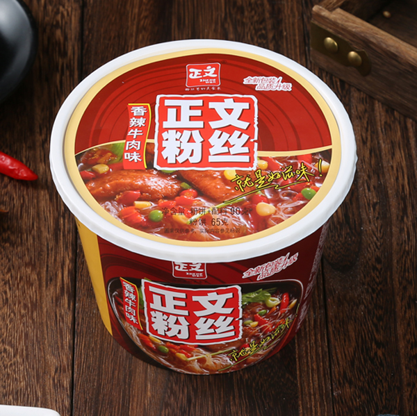 OEM Best chinese hot pot self heating –  Spicy Beef Flavor Glass Noodles – Ruisheng