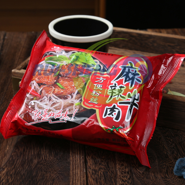 China wholesale chinese instant hot pot self heating Suppliers –  Hot and Spicy Beef Flavor Glass Noodles in bag – Ruisheng
