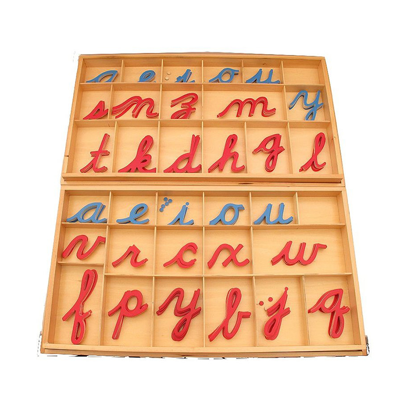 Large Movable Alphabet Cursive (Red & Blue)-Wood Featured Image