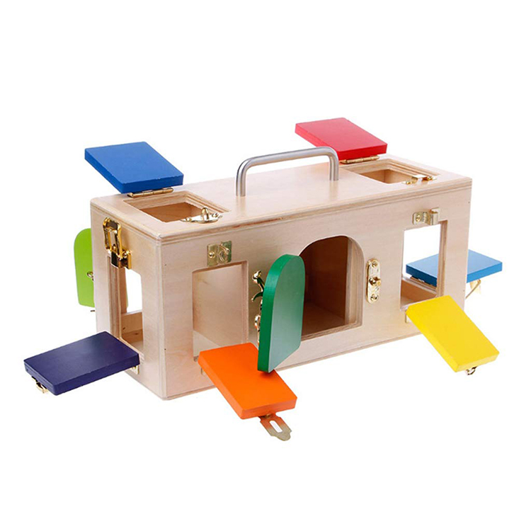 Large Montessori Busy Board Cube Lock Box Toy Featured Image