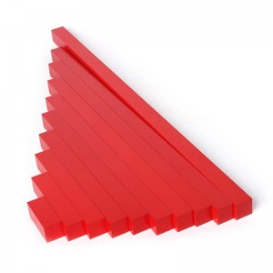 Wooden Montessori Mathematic Toys Red Rods