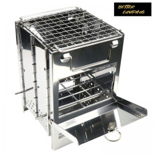 BC1118   Integrated folding one pull forming stainless steel fire stove