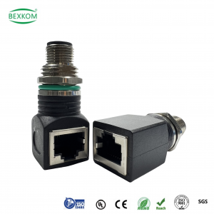 M12 IP67 industrial connecrtor Female/Male convert to RJ45