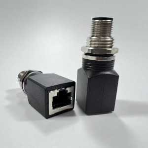 M12 IP67 industrial connecrtor Female/Male convert to RJ45
