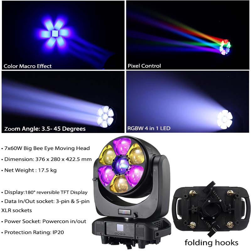 760B-7x60W Beam Wash and Bee Eye Effect LED Moving Head in Hot Sales