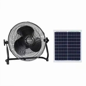 Wholesale Solar Powered Ceiling Fan For Gazebo Factories –  10 Inch 24w solar panel home portable stand rechargeable energy solar powered outdoor fans solar fan  – BeySolar