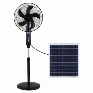 Best Solar Powered Attic Fan Factory –  16 Inch 25w solar panel home portable stand rechargeable energy solar stand fan electric fan solar  – BeySolar