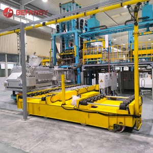 5T Automatic Roller Table Rail Transfer Trolley