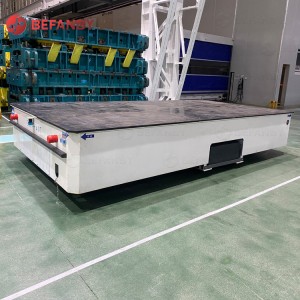 Factory 40 Ton Steel Mill Use Motorized Trackless Transfer Cart