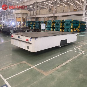 Factory 40 Ton Steel Mill Use Motorized Trackless Transfer Cart
