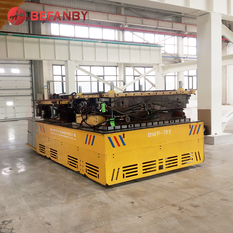 Battery 75 Ton Assembly Line Trackless Transfer Cart