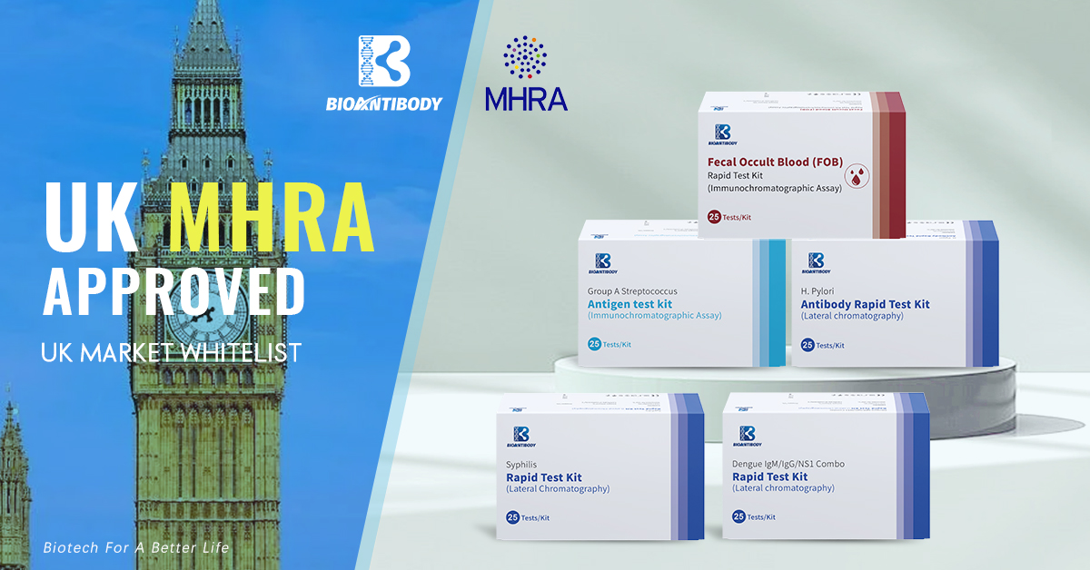 Die weiteren 5 Schnelltestkits von Bioantibody stehen jetzt ebenfalls auf der Whitelist der britischen MHRA!