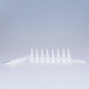 Type A 0.2mL Flat Cap Transparent 8 Strip PCR Tube