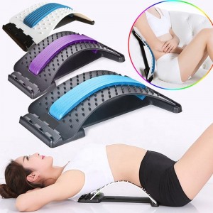 Chiroboard Lumbar Traction Spine Pain Relief 4 Level Lower Pads Back Massager Cracker Back Stretcher