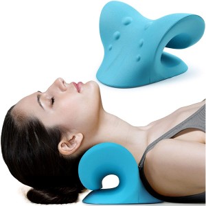 Neck Shoulder Relaxer Pain Ease Relief Cervical Traction Massage Muscle Relax Pillow Cushion Neck Stretcher