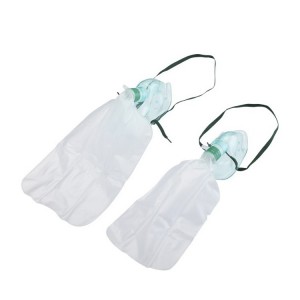 Face concentrator oxygen mask with bag