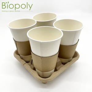 Disposable Paper Cups customized hot coffee paper cup with sleeves and lids