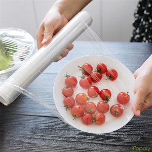 100% Compostable and Biodegradable Cling Wrap Biodegradable Corn PLA Food Film Roll with Slide Cutter 