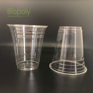 12 oz Food grade 100% biodegradable disposable Clear 16oz PLA Cold Cup