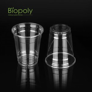 14 oz Hot Selling Wholesale Price 100% Biodegradable Compostable Eco-friendly Pla Clear Plastic Disposabl