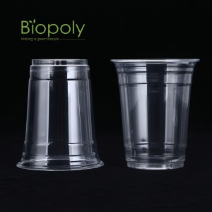 16 oz PLA Compostable eco-friendly Cups Customized Design 100% Biodegradable For Cold Drink