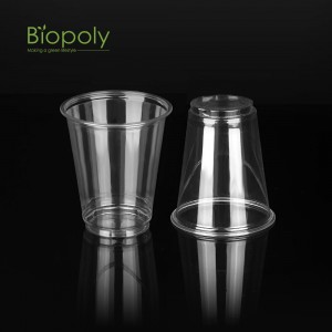 7 oz eco friendly compostable clear pet cold drink cup disposable 100% biodegradable pla cups